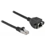 Verkkojatkokaapeli S/FTP RJ45-uros - RJ45-naaras Cat.6A 2 m musta DeLOCK 87002