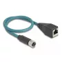 DeLOCK M12-adapterikaapeli X-koodattu 8-napainen naaras RJ45-naaras 50 cm
