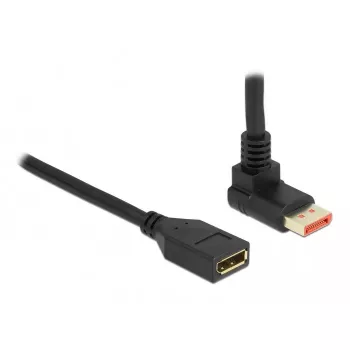 DisplayPort-jatkokaapeli DeLOCK 90° ylöspäin kulma 8K 60 Hz 1 m
