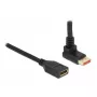 DisplayPort-jatkokaapeli DeLOCK 90° ylöspäin kulma 8K 60 Hz 1 m