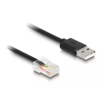 DeLOCK RJ50 USB 2.0 Type-A spiraalikaapeli 2 m musta