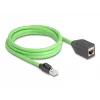 Verkkokaapeli DeLOCK RJ45 Cat.6A uros naaras 2 m vihreä