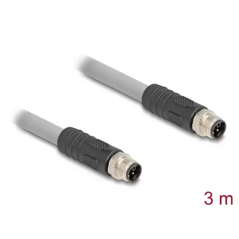DeLOCK 80534 anturi-/toimilaitekaapeli 3 m RST M12 harmaa