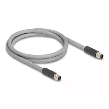 DeLOCK 80534 anturi-/toimilaitekaapeli 3 m RST M12 harmaa