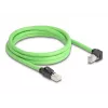 Verkkokaapeli DeLOCK RJ45 Cat.6A uros-uros alaspäin kulma 2 m vihreä
