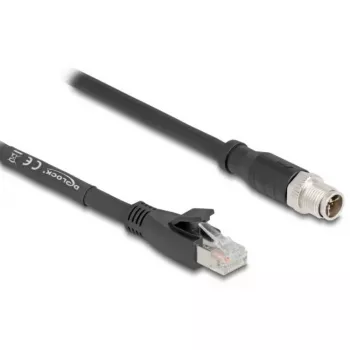 Verkkokaapeli DeLOCK 80580 M12 RJ-45 Cat5e 3 m musta