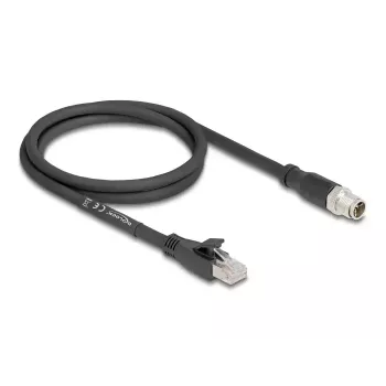 Verkkokaapeli DeLOCK 80577 M12 – RJ-45 Cat5e 1 m musta