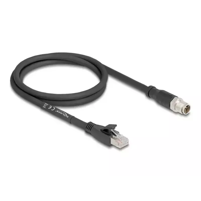 Verkkokaapeli DeLOCK 80577 M12 – RJ-45 Cat5e 1 m musta