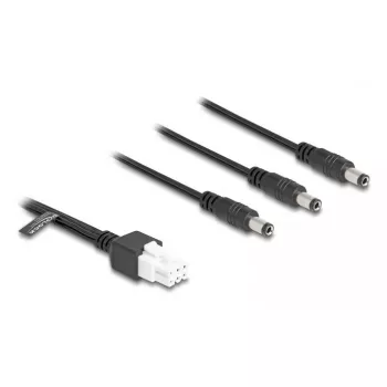 DeLOCK 90168 kaapeli Mini-Fit 6-napainen - 3x DC 5,5x2,5 mm liitin, 1 m, musta