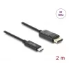 DELOCK koaksiaalinen USB Type-C - DisplayPort kaapeli (DP Alt Mode) 4K 60 Hz, 2 m, musta