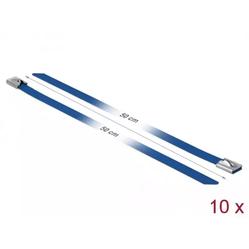 Kaapelikiinnike DeLOCK 18800 teräs sininen 500 mm 10 kpl