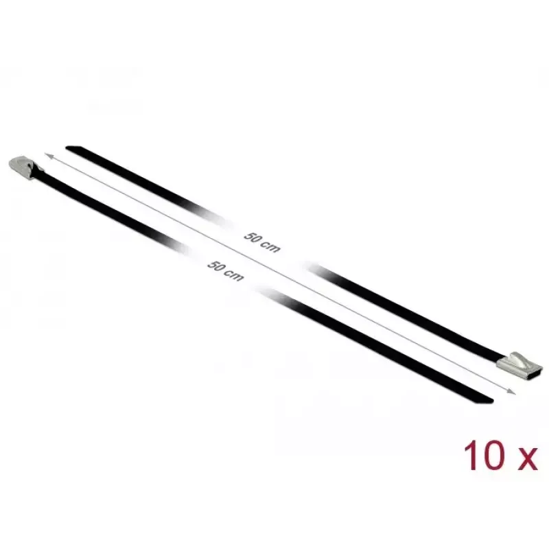 Kaapelikiinnike DeLOCK 18812 teräs musta 500 mm 10 kpl