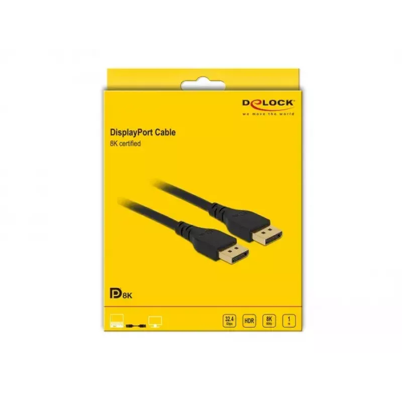 DisplayPort-kaapeli DeLOCK 85909 8K 60 Hz 1 m