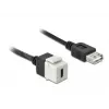Keystone-moduuli DeLOCK 86391 USB C litteä musta valkoinen