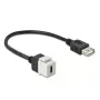 Keystone-moduuli DeLOCK 86391 USB C litteä musta valkoinen