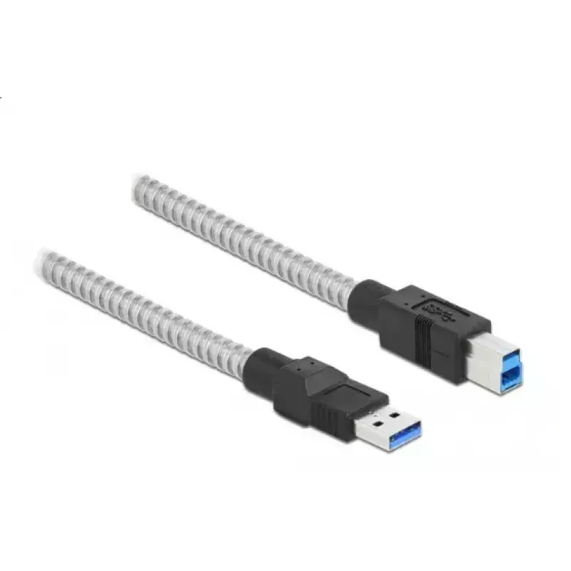 USB-kaapeli DeLOCK 86779 Type-A – Type-B 2 m metallivaippa