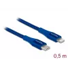 Data- ja latauskaapeli DeLOCK USB Type-C - Lightning 0,5 m MFi