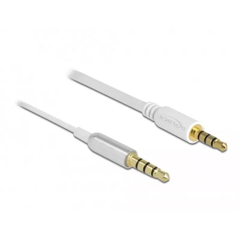 Audiokaapeli DeLOCK 66073 0,5 m 3,5 mm hopea valkoinen