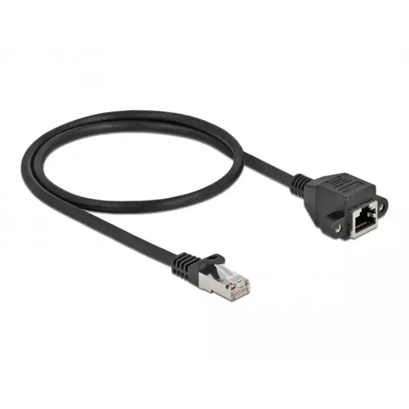 Verkon jatkokaapeli DeLOCK Cat.6A 50 cm musta