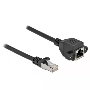 Verkon jatkokaapeli DeLOCK Cat.6A 50 cm musta