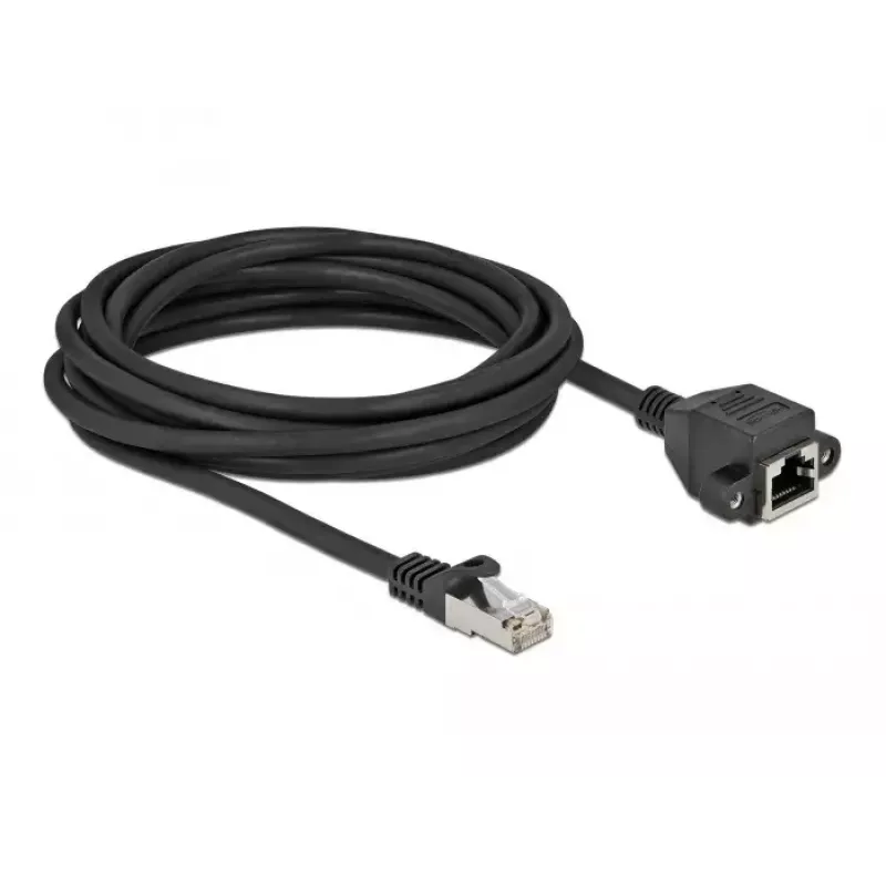 Verkon jatkokaapeli DeLOCK Cat.6A 5 m musta