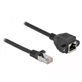Verkon jatkokaapeli DeLOCK Cat.6A 5 m musta