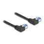 DeLOCK RJ45 verkkokaapeli Cat.6A S/FTP vasemmalle kulma 3 m musta