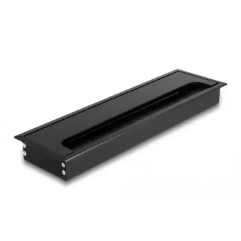 Läpivientikappale kaapelille DELOCK 66857 työpöytään, musta, 80×280×28 mm, 1 kpl