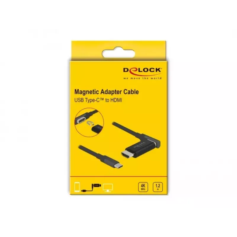 DeLOCK USB Type-C - HDMI -adapterikaapeli 4K 60 Hz magneettinen 1,20 m