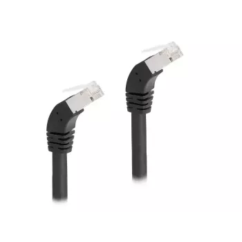 DeLOCK RJ45-verkkokaapeli Cat.6A S/FTP 45° alaspäin kulma 1 m musta