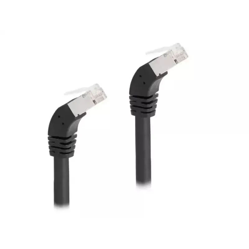 DeLOCK RJ45-verkkokaapeli Cat.6A S/FTP 45° alaspäin kulma 1 m musta