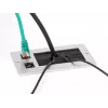DeLOCK kaapelinläpivienti harjalla ja 2 x RJ45 Keystone -moduuli Cat.6 alumiini