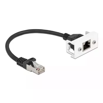 DeLOCK verkkojatkokaapeli Cat.6A 25 cm S/FTP RJ45 musta