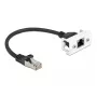 DeLOCK verkkojatkokaapeli Cat.6A 25 cm S/FTP RJ45 musta