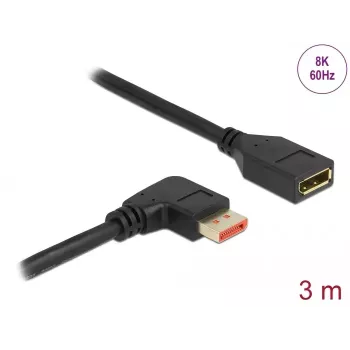 DisplayPort-jatkokaapeli DeLOCK 87079 3 m 8K 60 Hz kulma