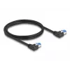 DeLOCK RJ45-verkkokaapeli Cat.6A S/FTP vasemmalle kulma 2 m musta