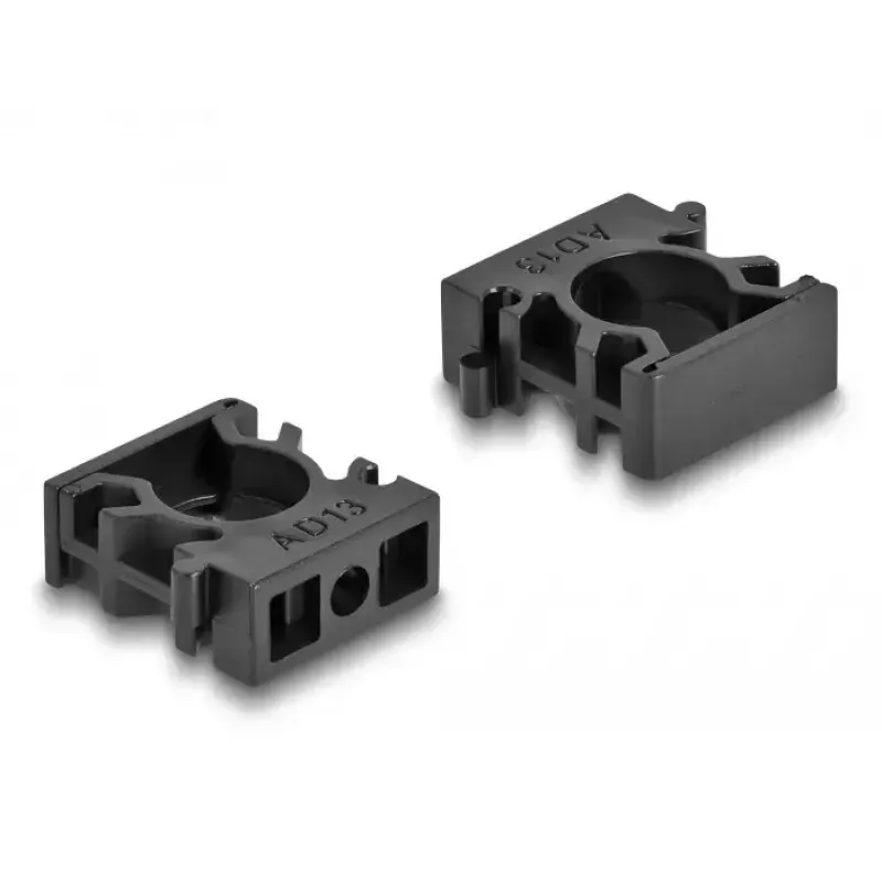 Delock 60482 kaapeliletkun pidike lukitusklipsillä, 13 mm, 8 kpl, musta