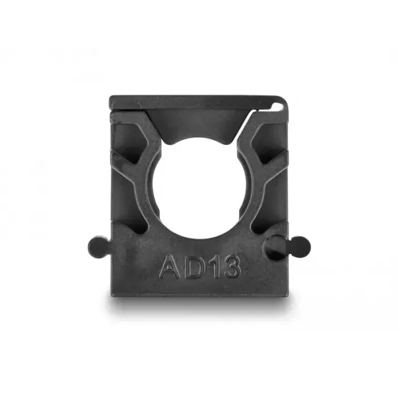 Delock 60482 kaapeliletkun pidike lukitusklipsillä, 13 mm, 8 kpl, musta