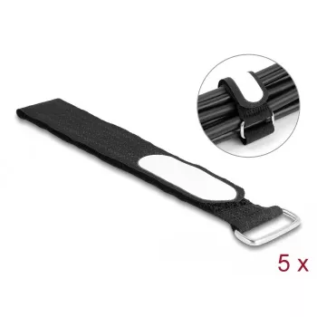Kaapelinippusiteen kiinnike DeLOCK 19608 tarranauha 305x25 mm musta 5 kpl