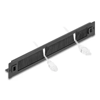 Harjalista DeLOCK 66552 musta metalli 48 mm leveys 482 mm syvyys 44,4 mm korkeus