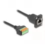 DeLOCK 88153 kaapeliadapteri RJ45 8-napainen liitinrima musta