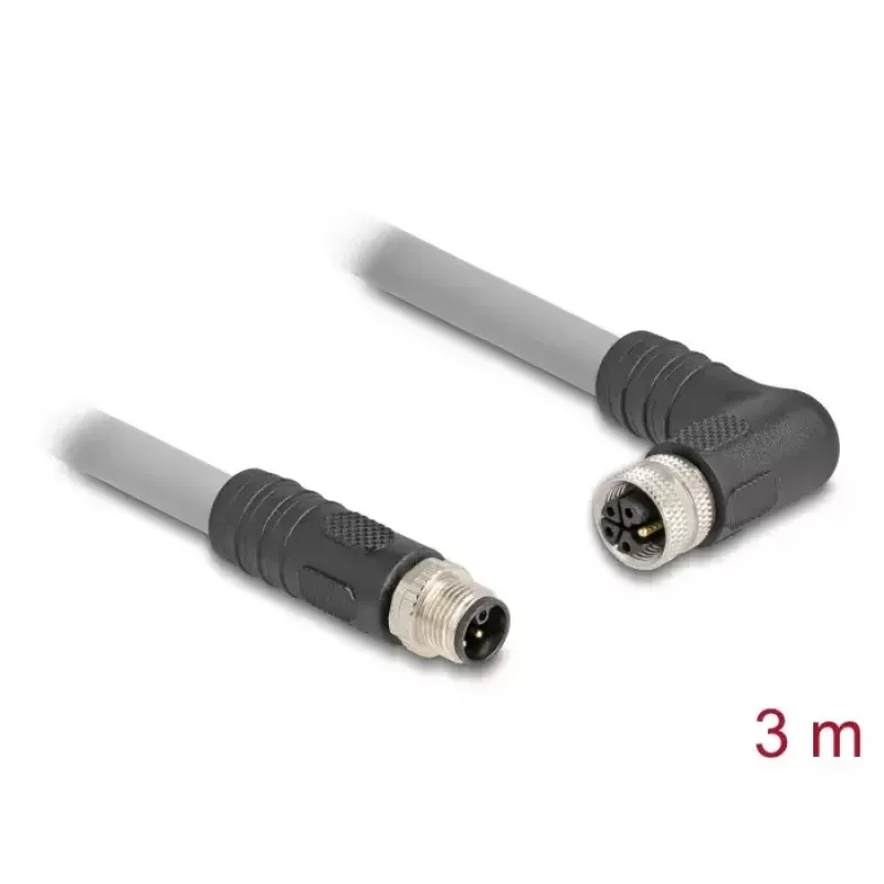 DeLOCK anturi-/toimilaitekaapeli 3 m RST M12 harmaa 80544