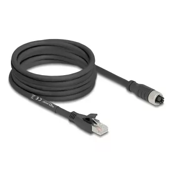 Verkkokaapeli DeLOCK 80594 M12 - RJ-45 Cat5e 5 m musta