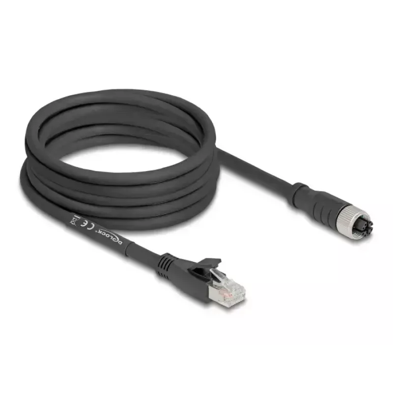 Verkkokaapeli DeLOCK 80594 M12 - RJ-45 Cat5e 5 m musta