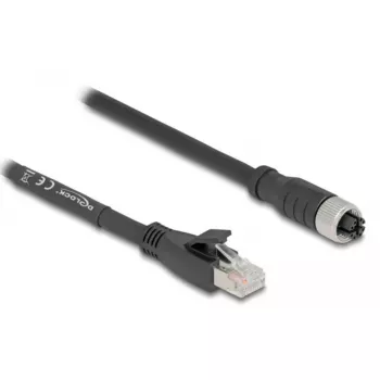 Verkkokaapeli DeLOCK 80594 M12 - RJ-45 Cat5e 5 m musta