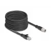 Verkkokaapeli DeLOCK 80586 M12 - RJ-45 Cat5e 10 m musta