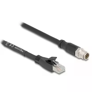 Verkkokaapeli DeLOCK 80586 M12 - RJ-45 Cat5e 10 m musta