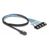 DELOCK sisäinen M.2 Mini-SAS-sovitinkortti 64260, M.2-isäntä, Mini-SAS-lähtö, JMicron JMB585, musta, LED