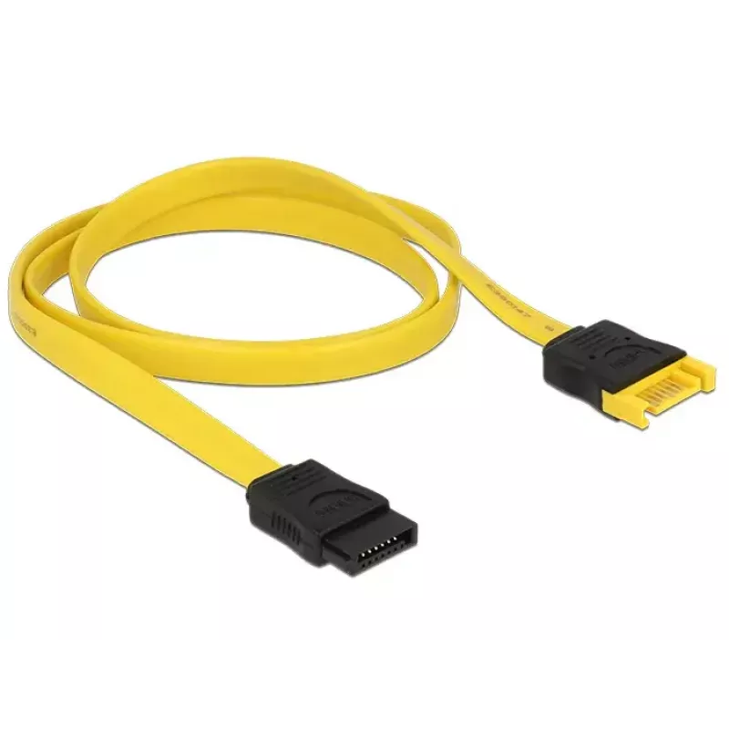 SATA-kaapeli DeLOCK 0,7 m 2x SATA III SATA 7-napainen musta keltainen
