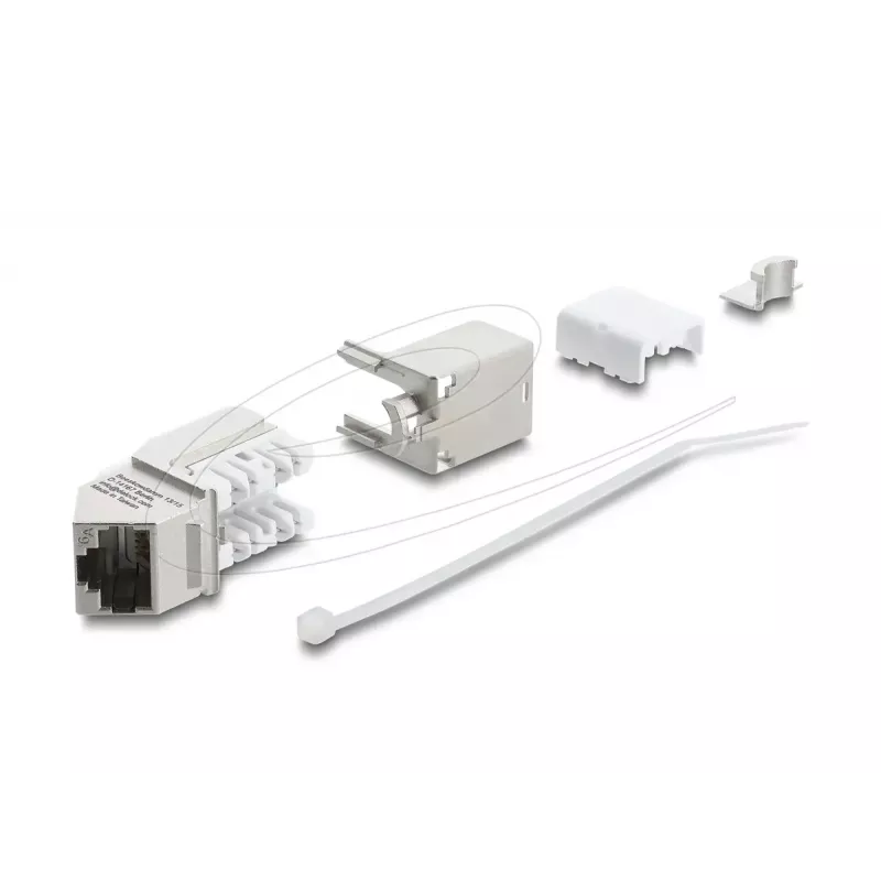 Delock 90937 Keystone-moduuli RJ45 - LSA Cat.6A, 45 asteen kulma, suojattu, 90 asteen kaapelinvienti, työkaluton